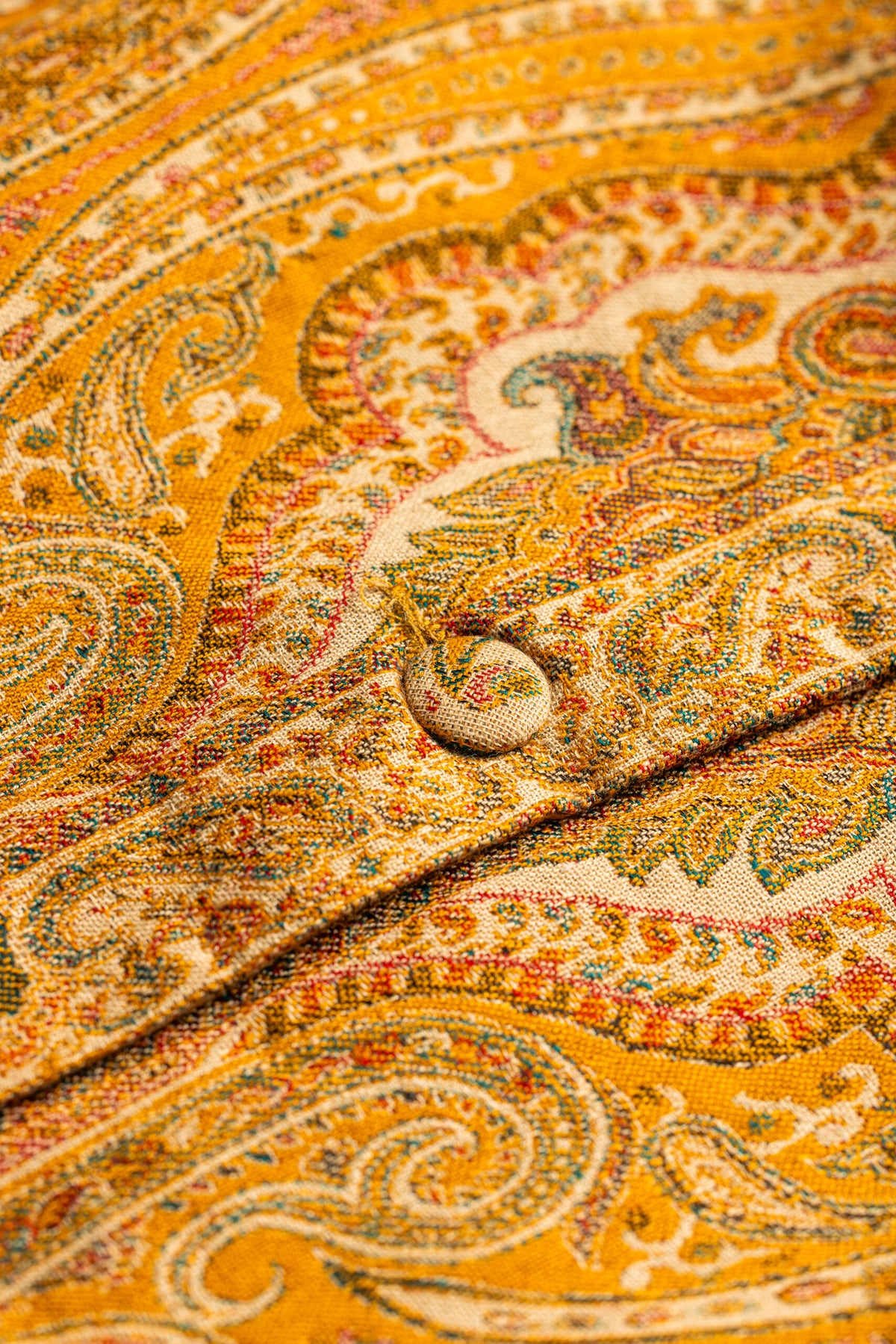 Color: Yellow - Bahaar Poncho close details