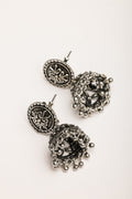 Color: Silver - Jhumki Earrings front view